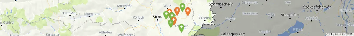 Kartenansicht für Apotheken-Notdienste in der Nähe von Sinabelkirchen (Weiz, Steiermark)